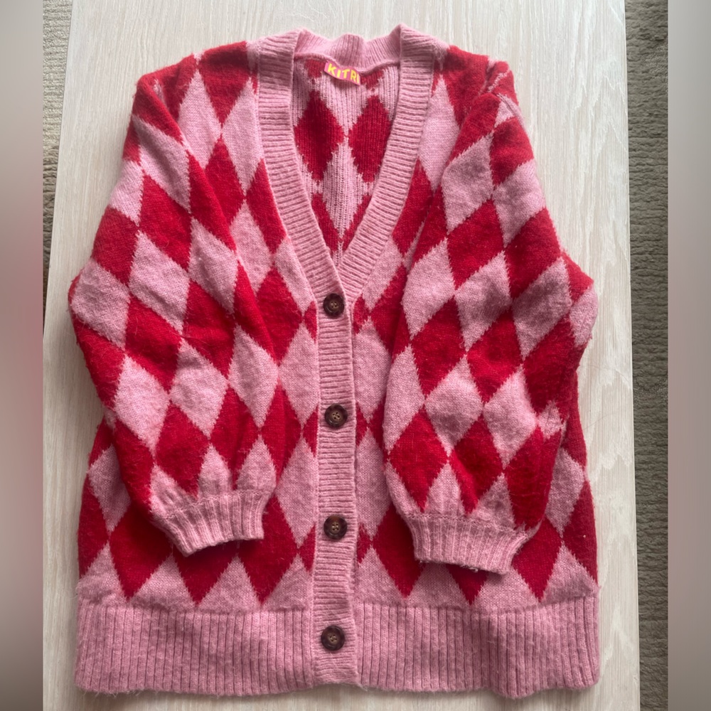 KITRI Erika Oversized Diamond Cardigan - SMALL